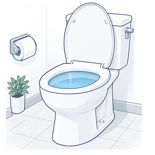 便器の水位が高いトイレを示すイラスト